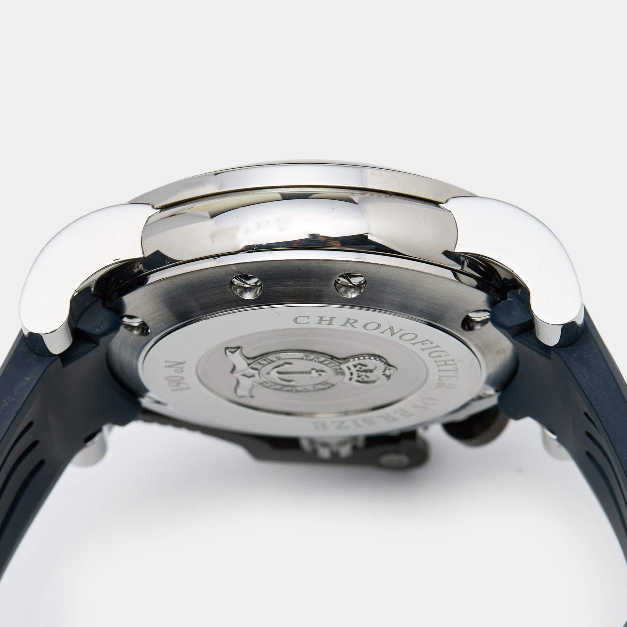 Graham Black Rubber Chronofighter Oversized Men's Wristwatch 47 mm 1