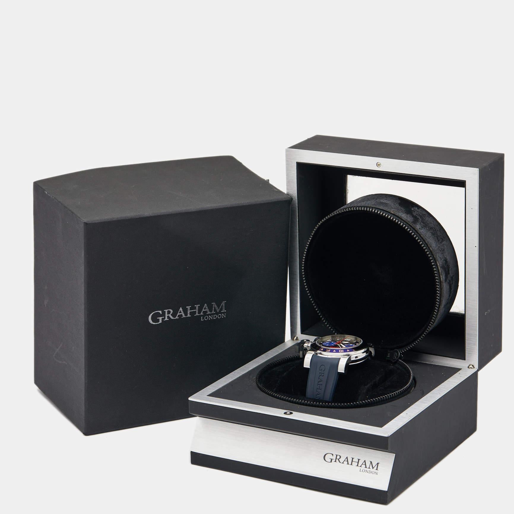 Best Graham Ruber Straps Graham Black Stainless Steel Rubber Chronofighter Men's Wristwatch 47 ...