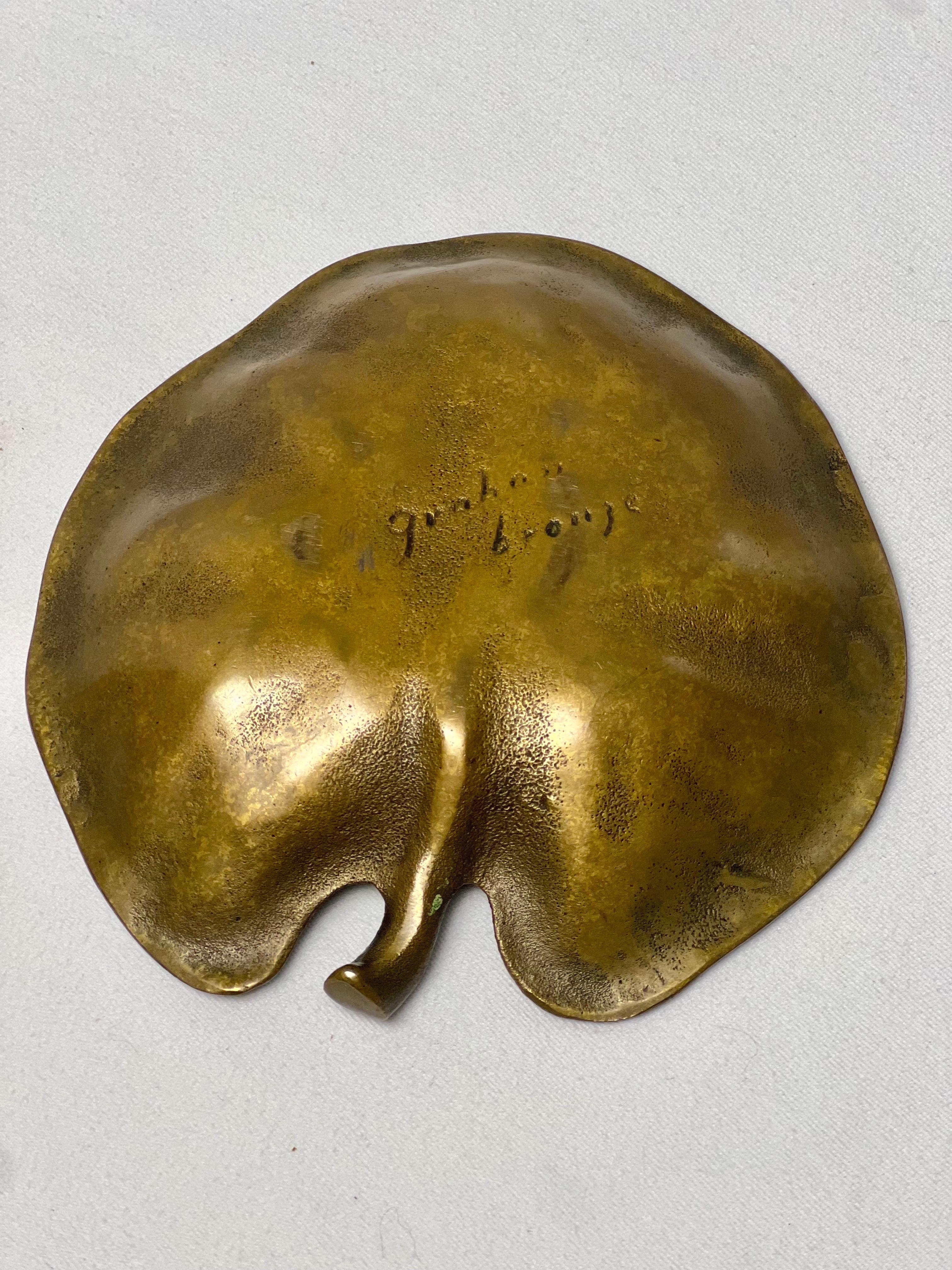 Graham Bronze Leaf Vide-Poche, Valet Tray or Vanity Dish In Good Condition In Doylestown, PA