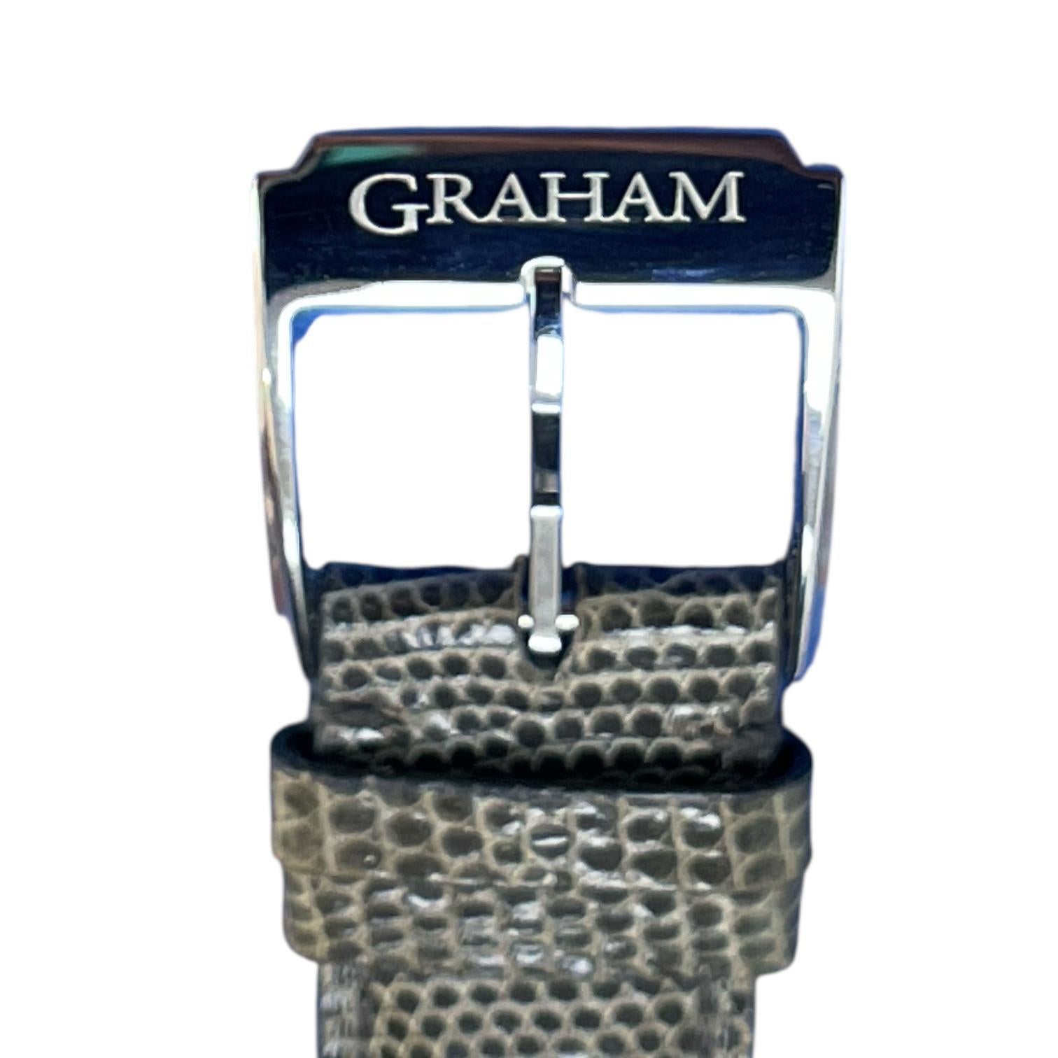 Graham Chronofighter 1695 Romantic stainless steel watch with Leather Belt For Sale 4