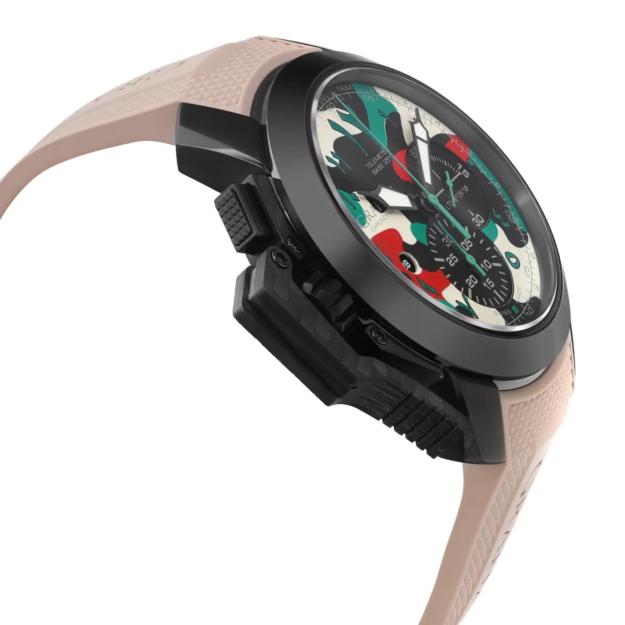 Uomo Graham Chronofighter 47mm LTd Edition Numeri arabi Quadrante mimetico 2CCAU in vendita