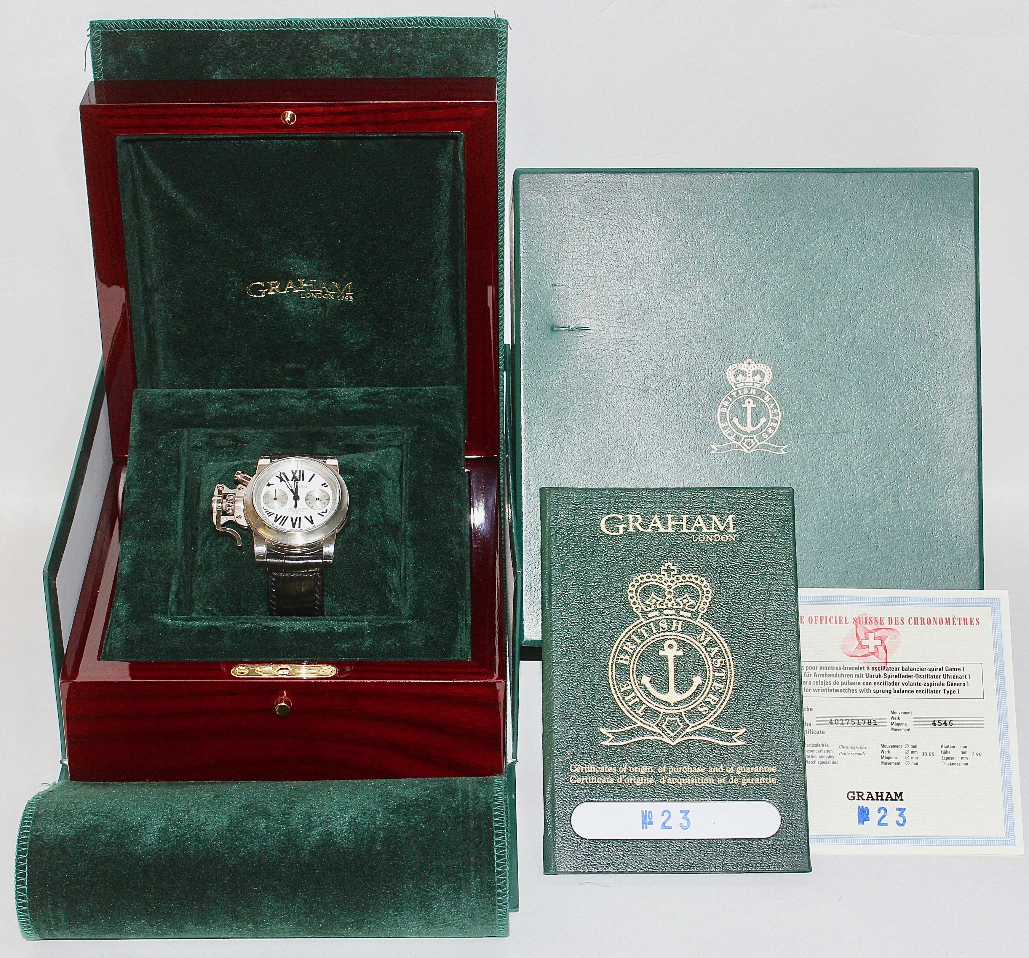 Graham Chronofighter Chronograph Platinum Limited, One of 50, Automatic For Sale 6