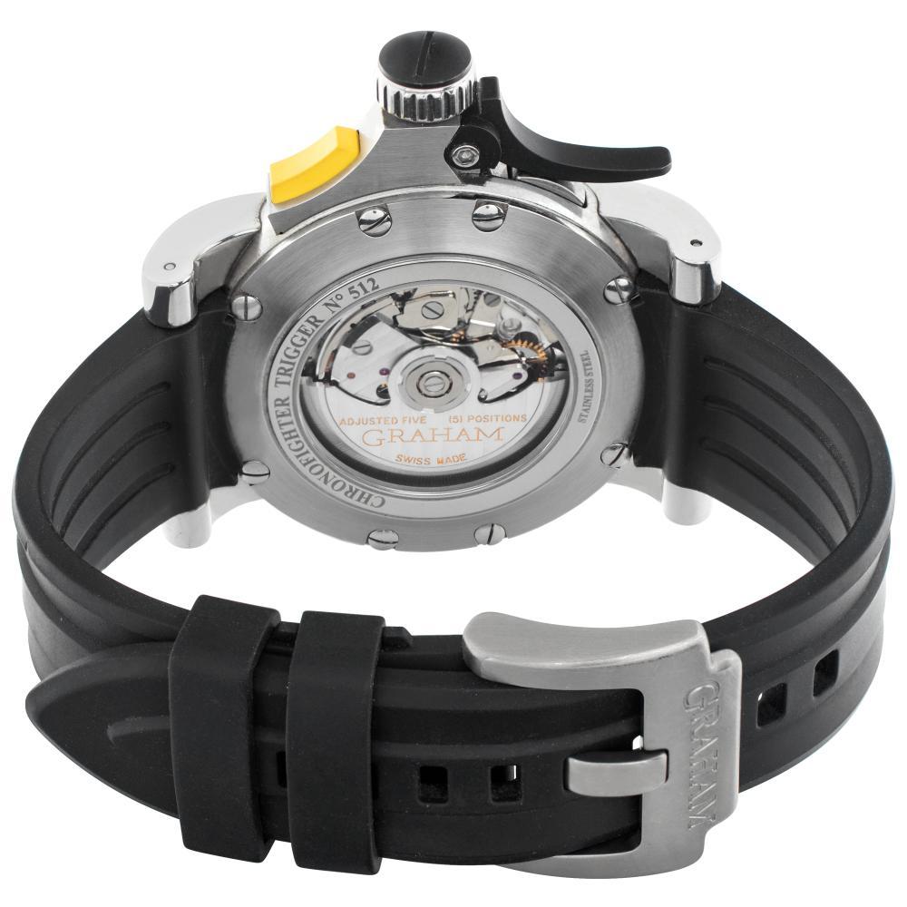 Men's Graham Chronofighter Trigger 2TRAS Stainless Steel w/ Black dial 46mm Automatic For Sale