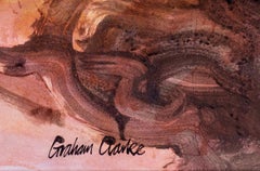 British, 20th Century landscape painting, ochres and browns by Graham Clarke