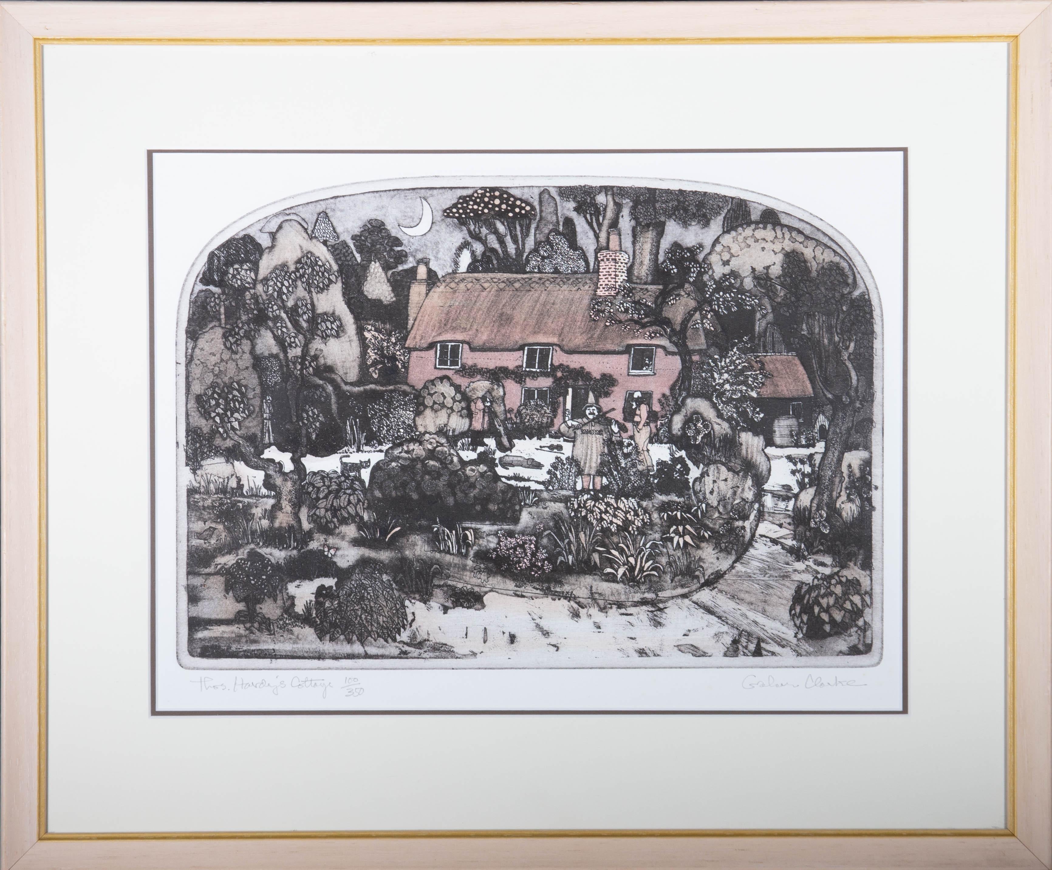 Graham Clarke (b.1941) - 1977 Etching, Thomas Hardy's Cottage 1