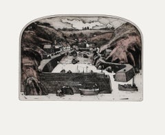 Graham Clarke (nato nel 1941) - Acquaforte del 20° secolo, Mullion Cove
