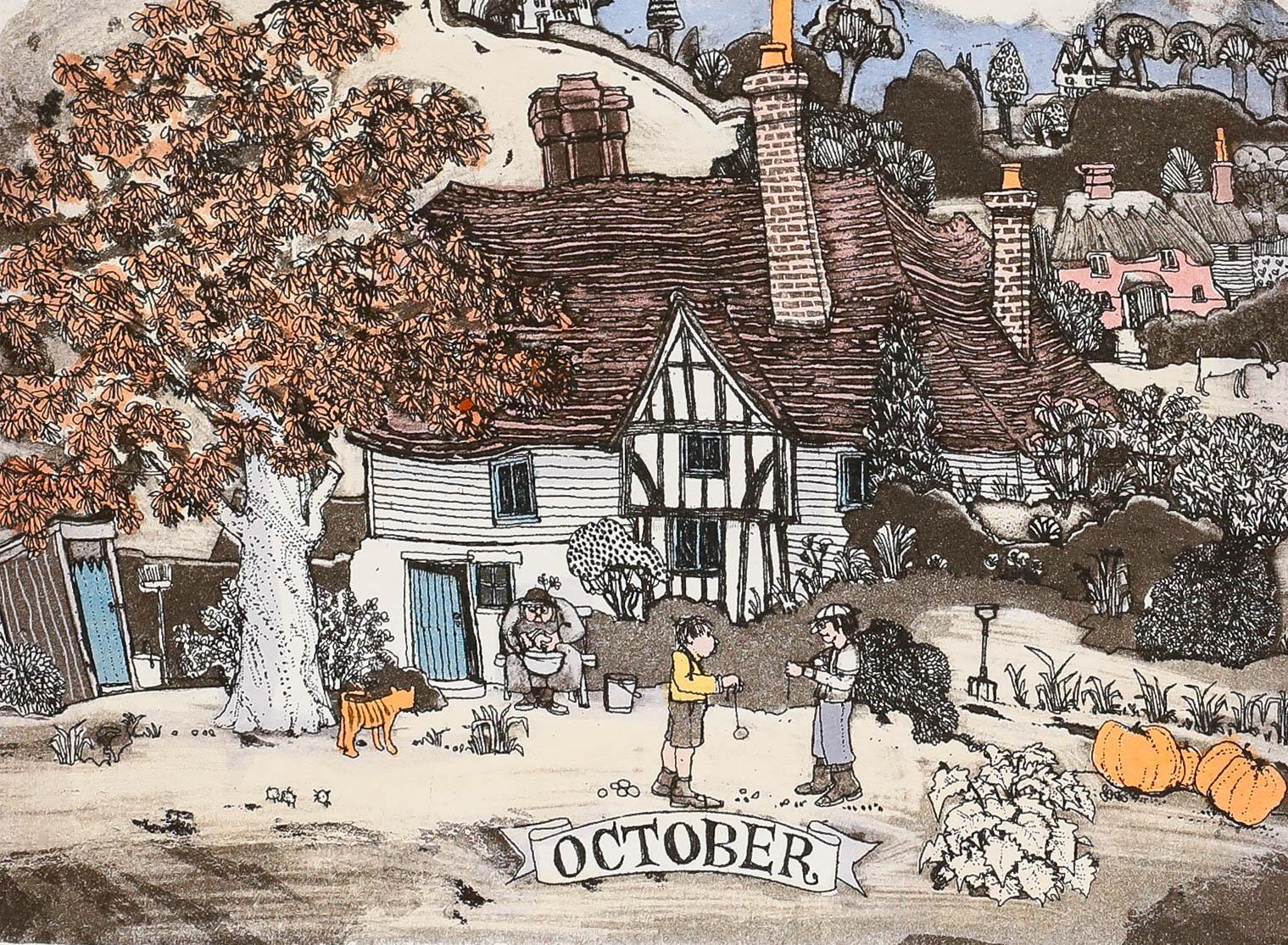 Graham Clarke (b.1941) - 20th Century Etching, October For Sale 1
