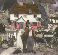 Graham Clarke (b.1941) - Set of Four 20th Century Etchings, Villagers