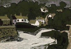 Graham Clarke - Framed 20th Century Linoprint, Helford