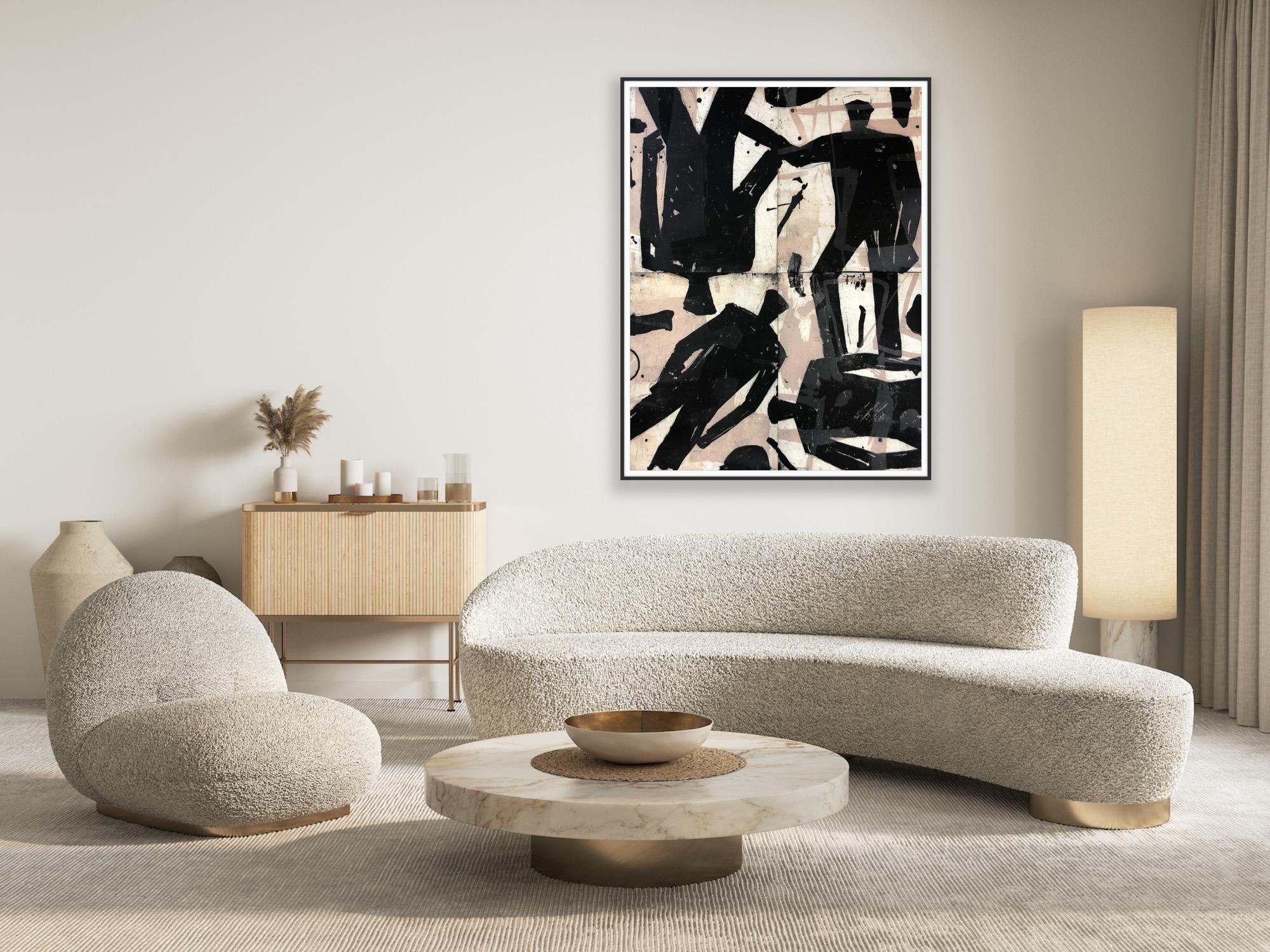 Quattro figure, Stampa d'arte, Figure, Moderno, Contemporaneo - Portrait Print Nero di Graham Fransella
