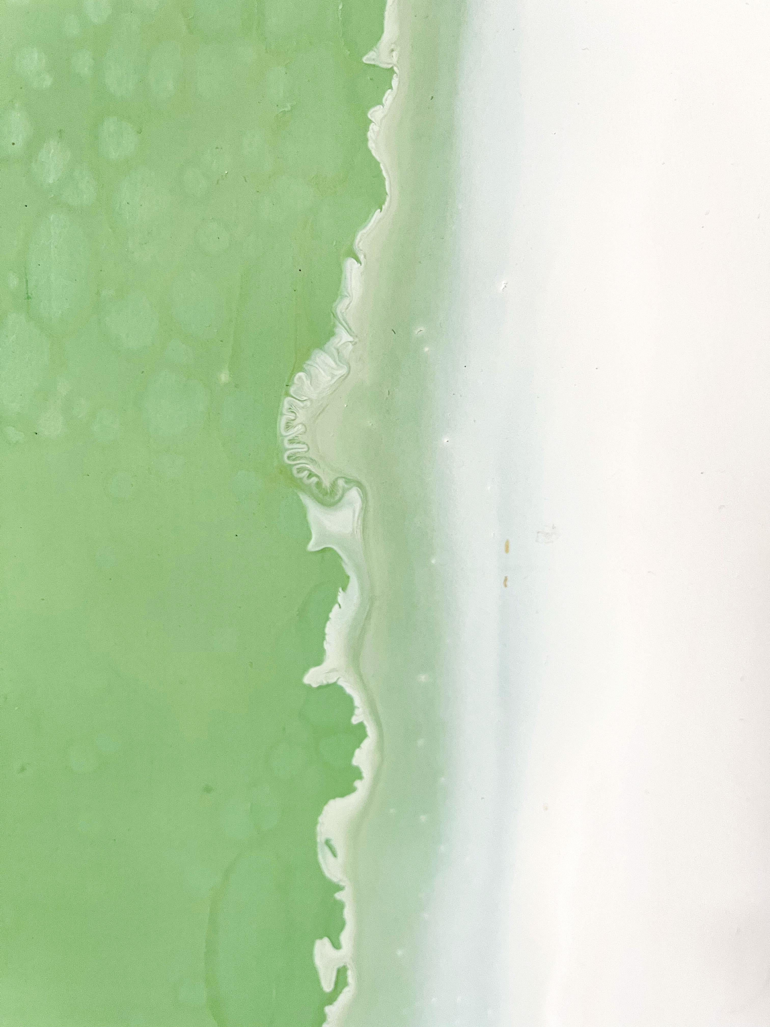 I Do (Second Version) - contemporary, abstract, text, acrylic on panel - Green Figurative Painting by Graham Gillmore