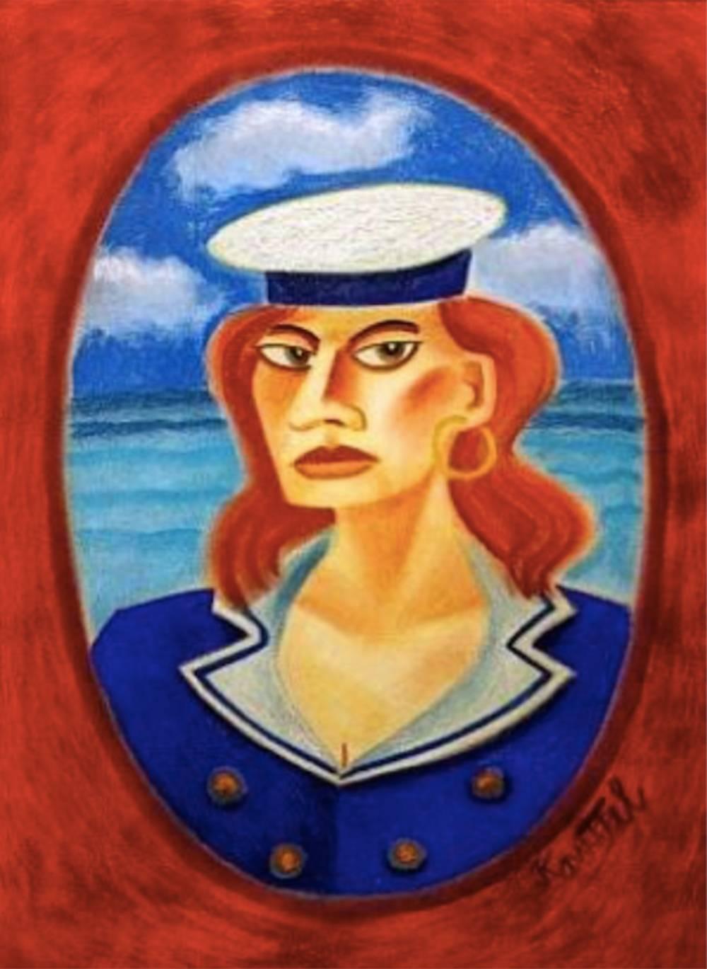 Graham Knuttel Portrait Painting - Lady at Sea