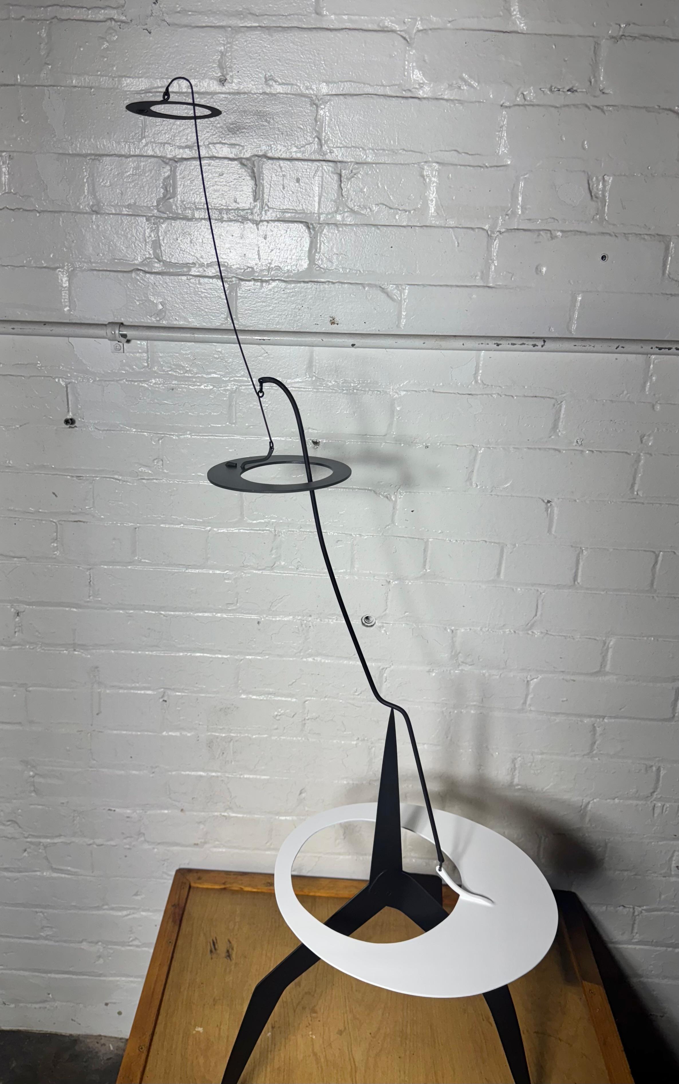 Amazing Kinetic/stabile motion sculpture hand built and designed by Graham Sears. Stunning!! Acclaimed artist Sears, born in Buffalo, NY in 1953, is an alumnus of both The Nichols School and The University of Buffalo. Following his studies in the