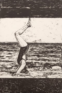 Bather (B&W), Modern Screenprint by Graham Nickson