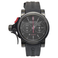 Graham PVD Coated Stainless Steel Rubber Chronofighter Men's Wristwatch 46 mm