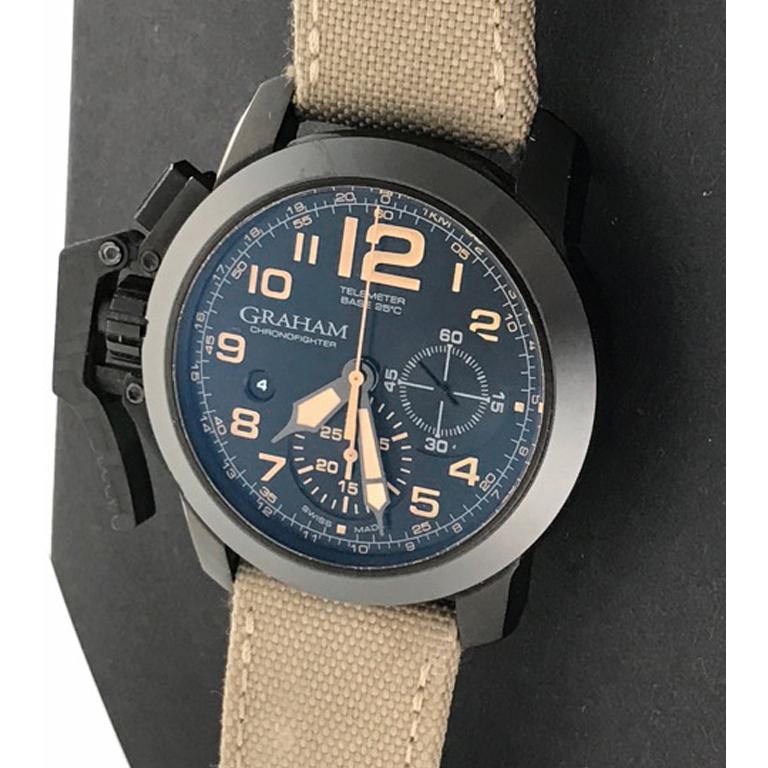Graham Stainless Steel Ceramic Chronofighter Automatic Wristwatch   For Sale 2