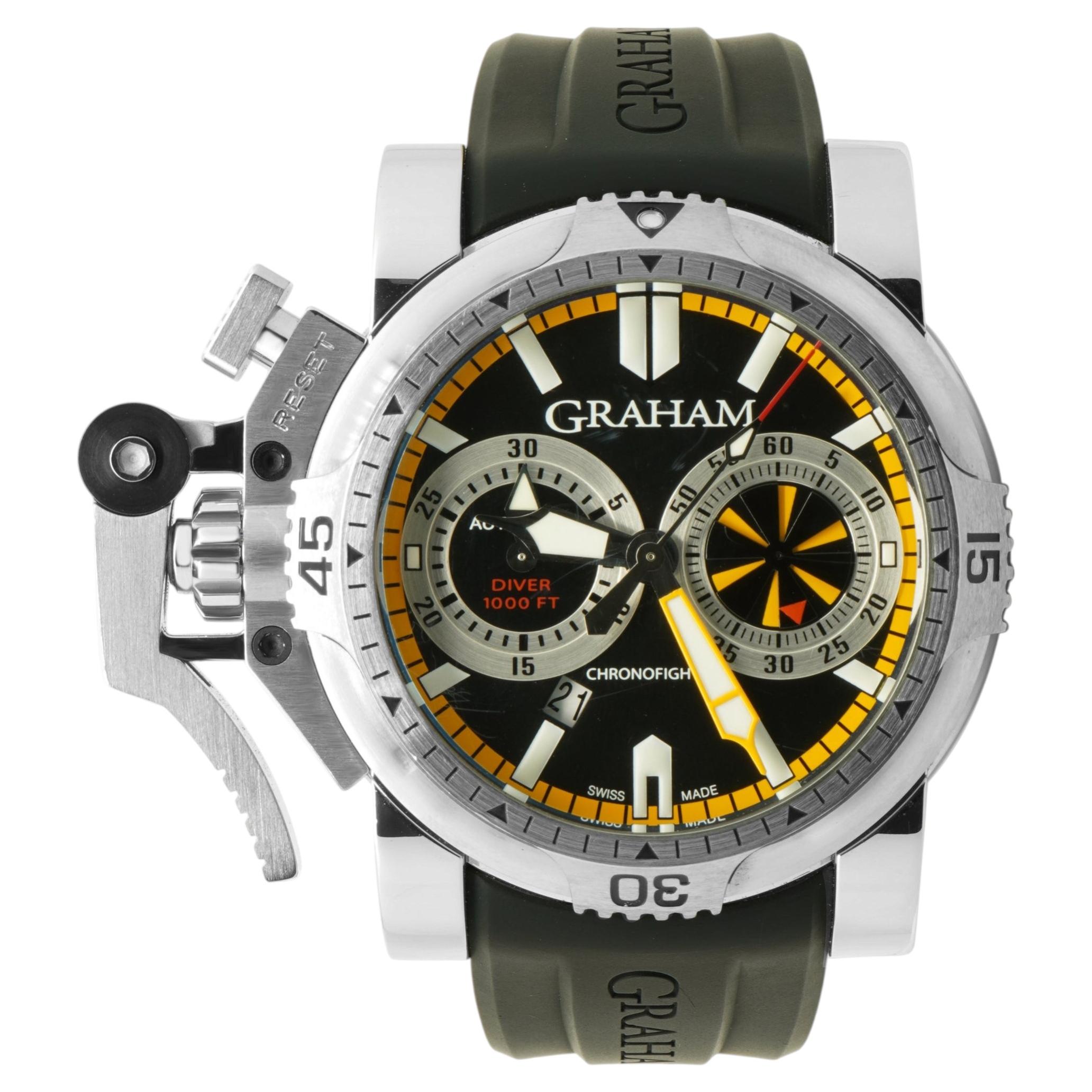 Graham Chronofighter Oversize Dive Turbo aus Steele, 47 mm