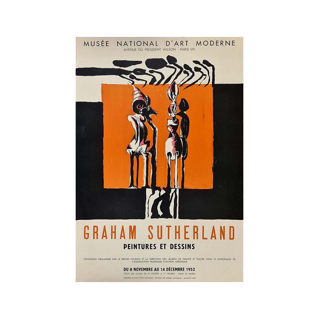 Affiche de l'exposition de Graham Sutherland au Musée National d'Art Modernity en 1952 en vente 1