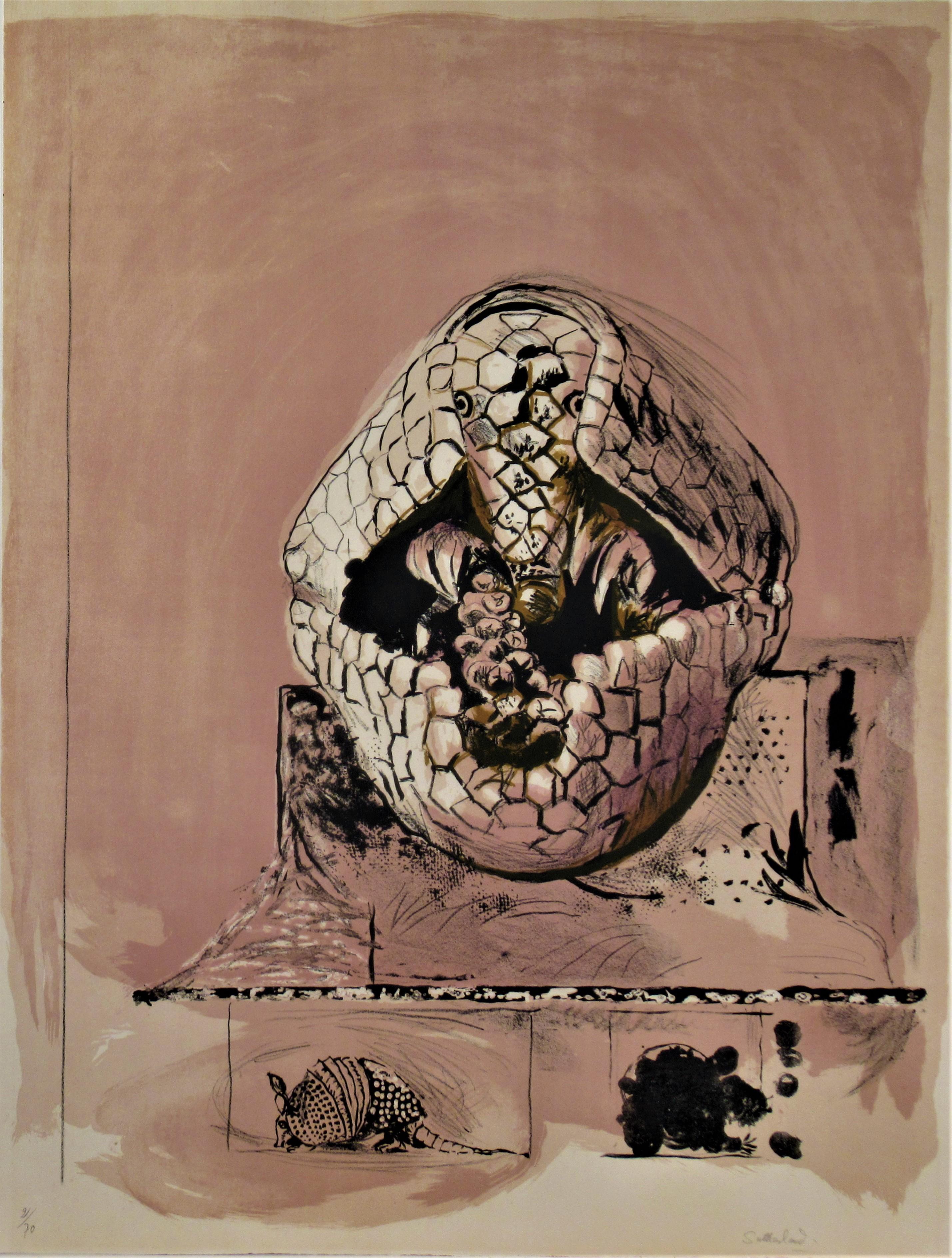 Animal Print Graham Sutherland - "Armadillo" de la suite "Bestiary and some Correspondences" 
