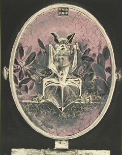 Bat in a Mirror - Original Lithograph by Graham Sutherland - 1968