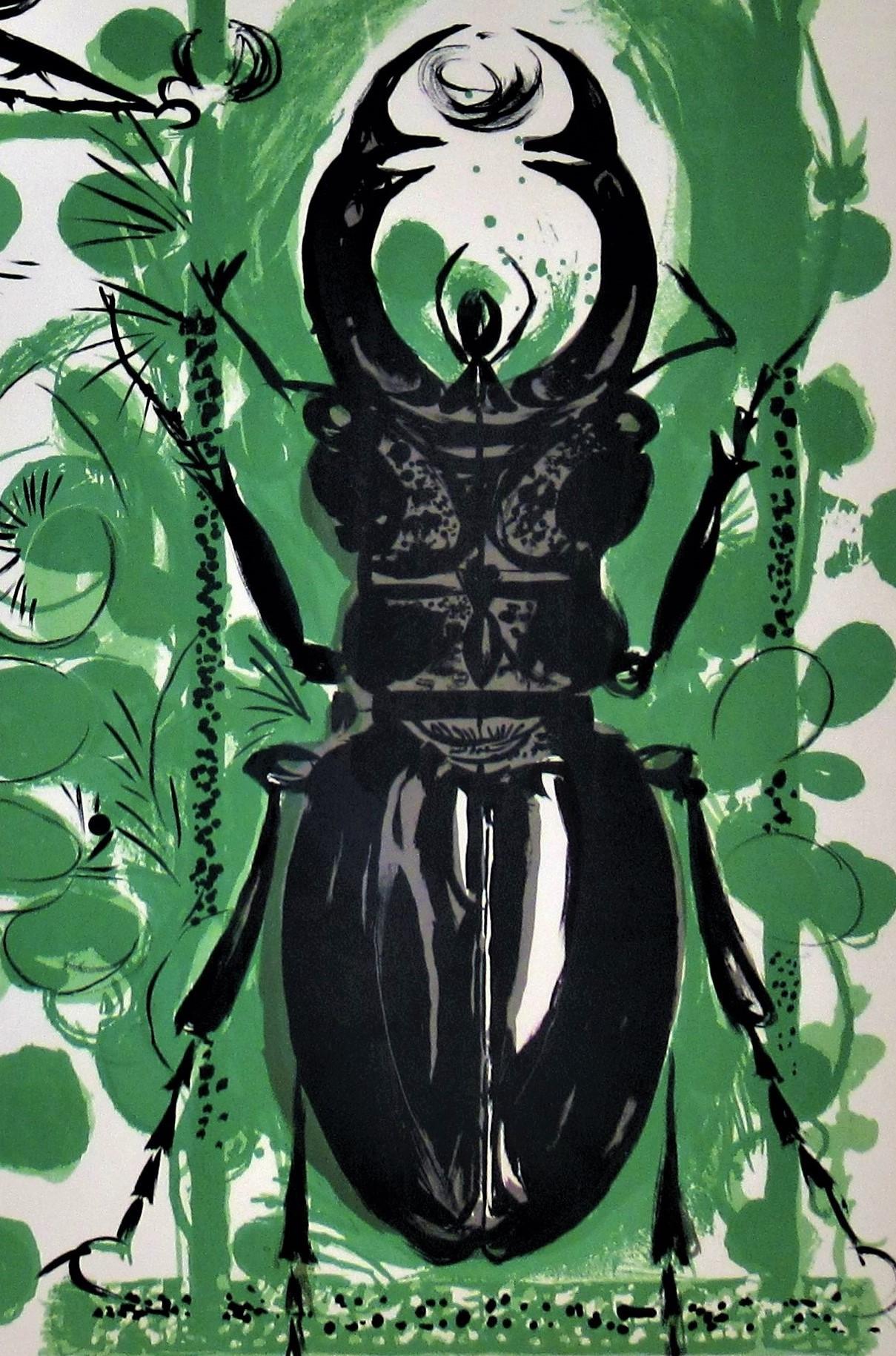 Beetles II (avec lampe électrique) - Surréalisme Print par Graham Sutherland