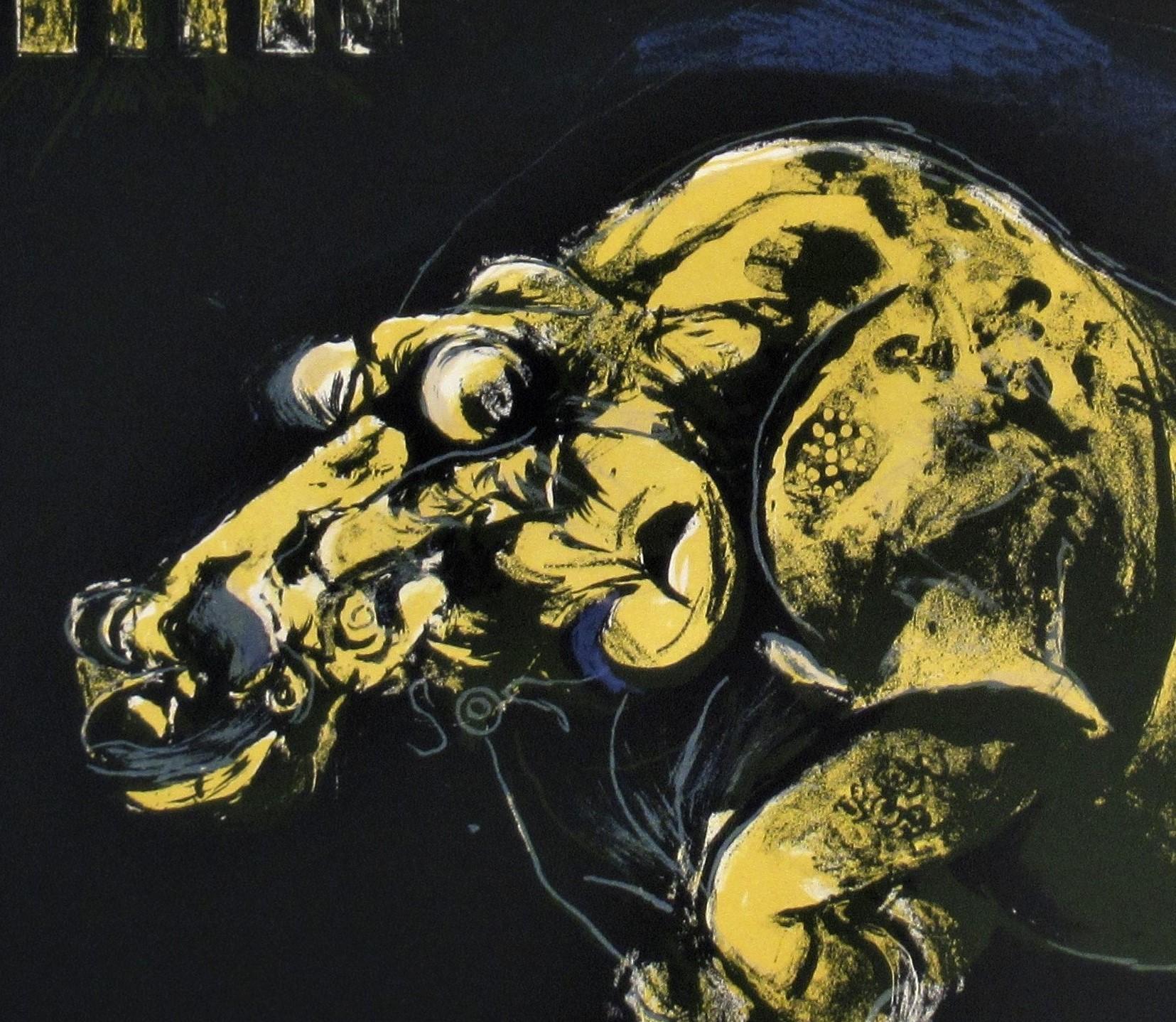 « Dark Beast » de la suite « Bestiary and some Correspondences »  - Noir Animal Print par Graham Sutherland
