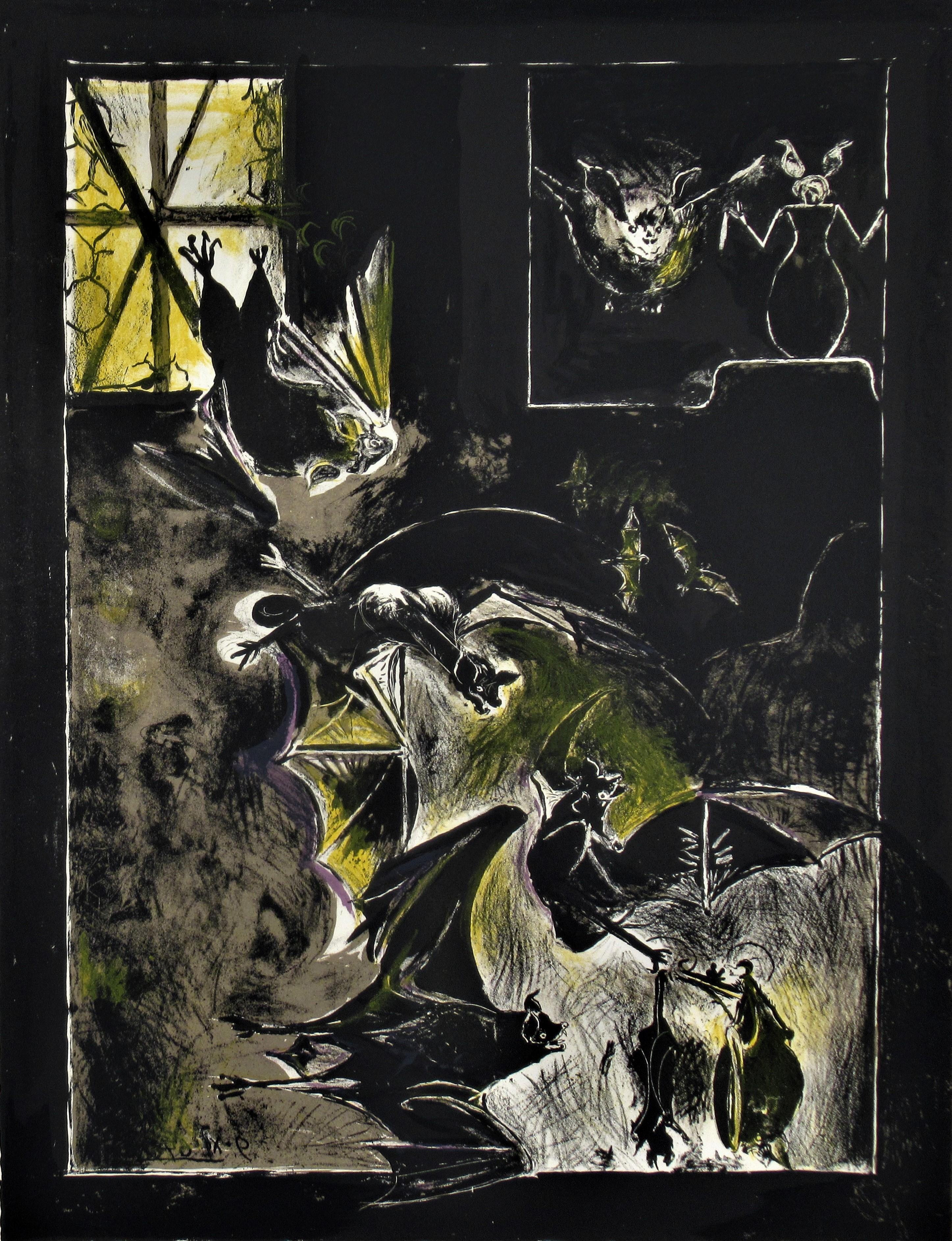 Animal Print Graham Sutherland - "Chauve-Souris"  de la suite « Bestiary and some Correspondence » (Meubles et quelques correspondances)