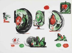 Komposition – Lithographie von Graham Sutherland – Hälfte des 20. Jahrhunderts 