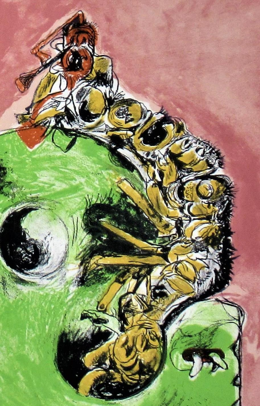 Emerging Insect - Brown Animal Print by Graham Sutherland