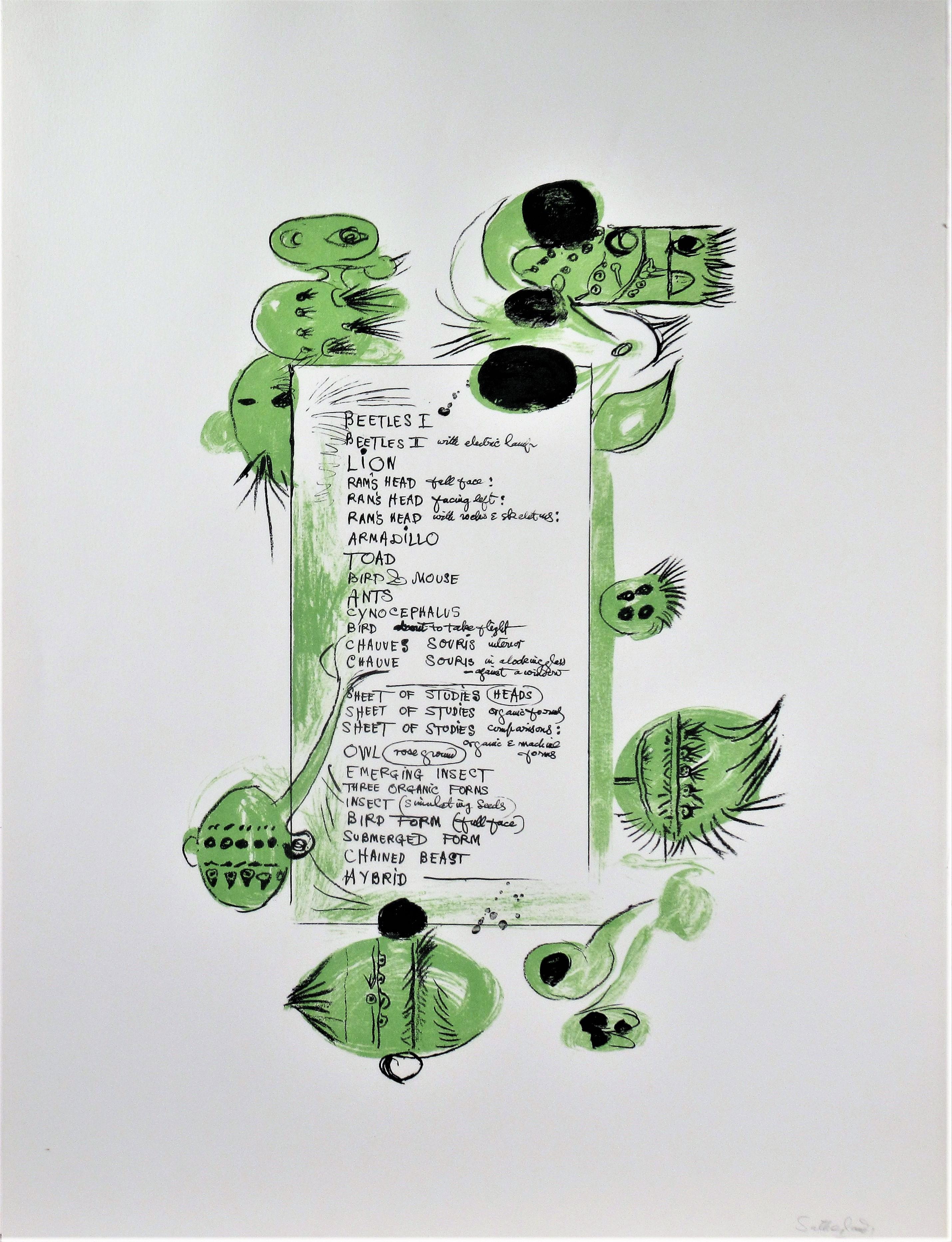 Graham Sutherland Animal Print - "Frontpiece to a Bestiary" From the suite "Bestiary and some Correspondences" 