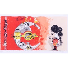 Graham Sutherland signed original lithograph 'Fossil with rock & flames' 1975