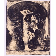 Graham Sutherland litografía original firmada "The Music", 1976, mediados de siglo británico