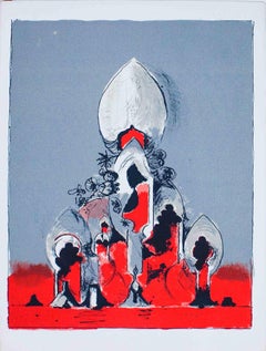 Moschea - Litografia di Graham Sutherland - Anni '70