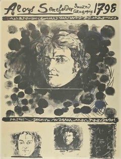 Portrait of Aloys Senefelder  - Lithograph by Graham Sutherland - 1971