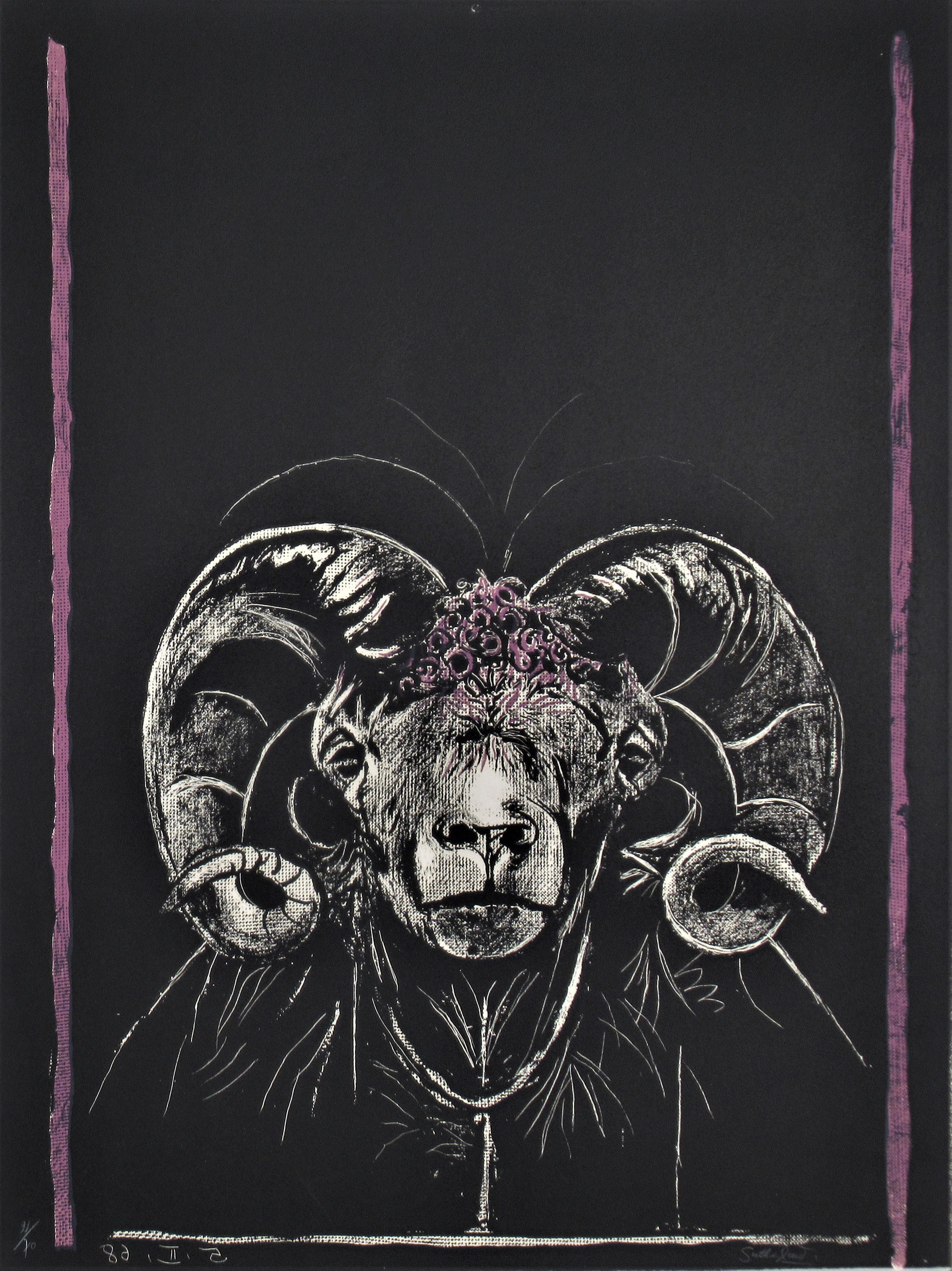 Animal Print Graham Sutherland - "Ram's Head, Full Face" de la suite "Bestiary and some Correspondences" 