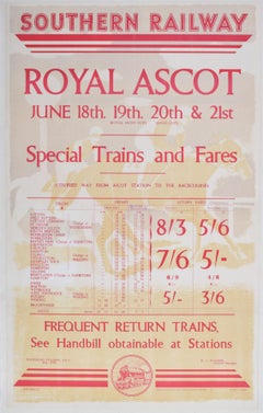 Vintage Royal Ascot Graham Sutherland 1935 advertisement poster