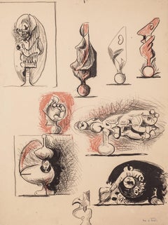 Sheet of Studies Organic Forms by Graham Sutherland