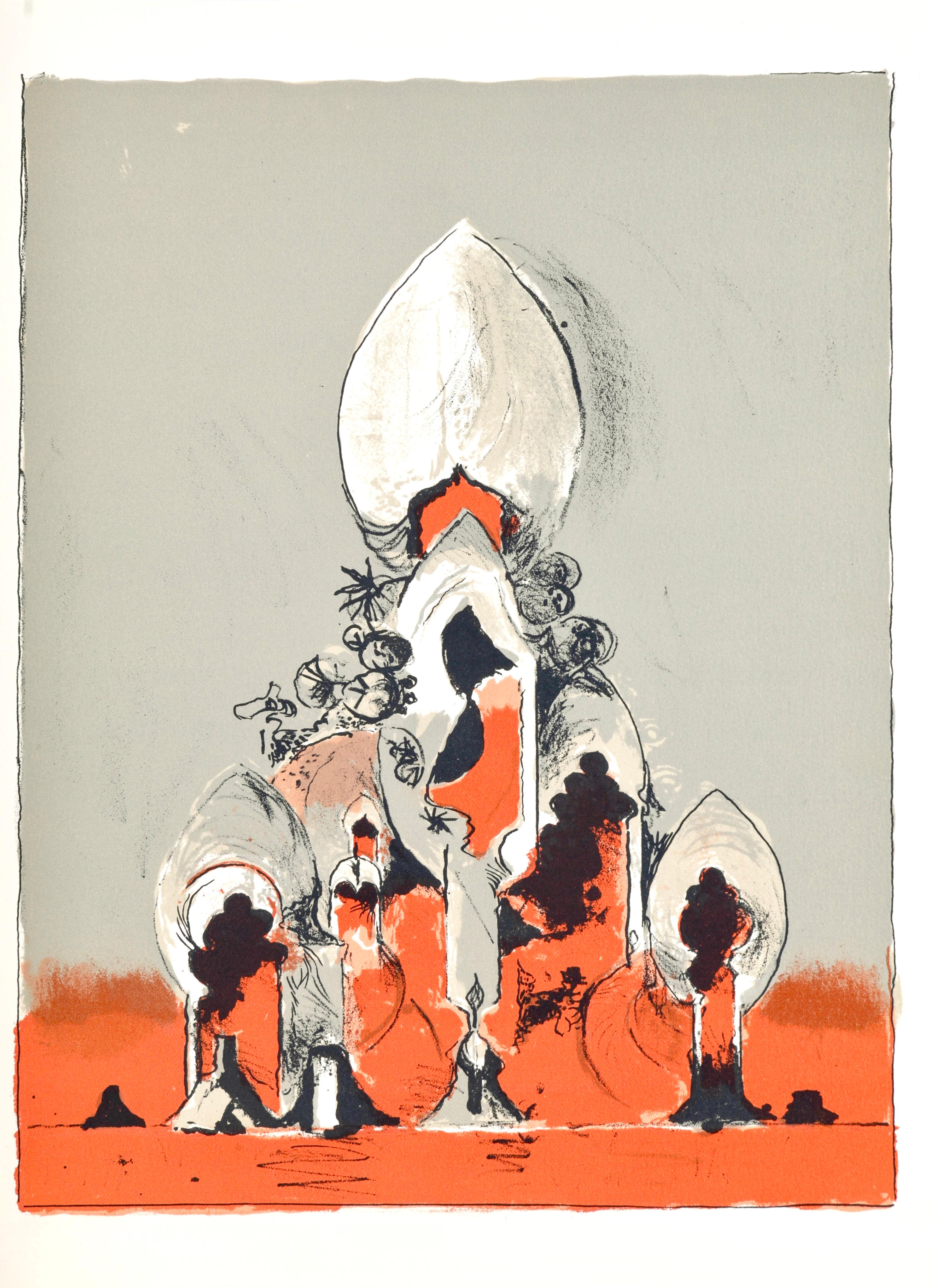 Lithographie sur papier vélin d'Arches. Taille du papier : 14 x 10,5 pouces. Inscription : Non signé et non numéroté, tel que publié. Catalogue raisonné des références : Sutherland, Graham Vivian et Roberto Tassi. Graham Sutherland : Œuvre graphique