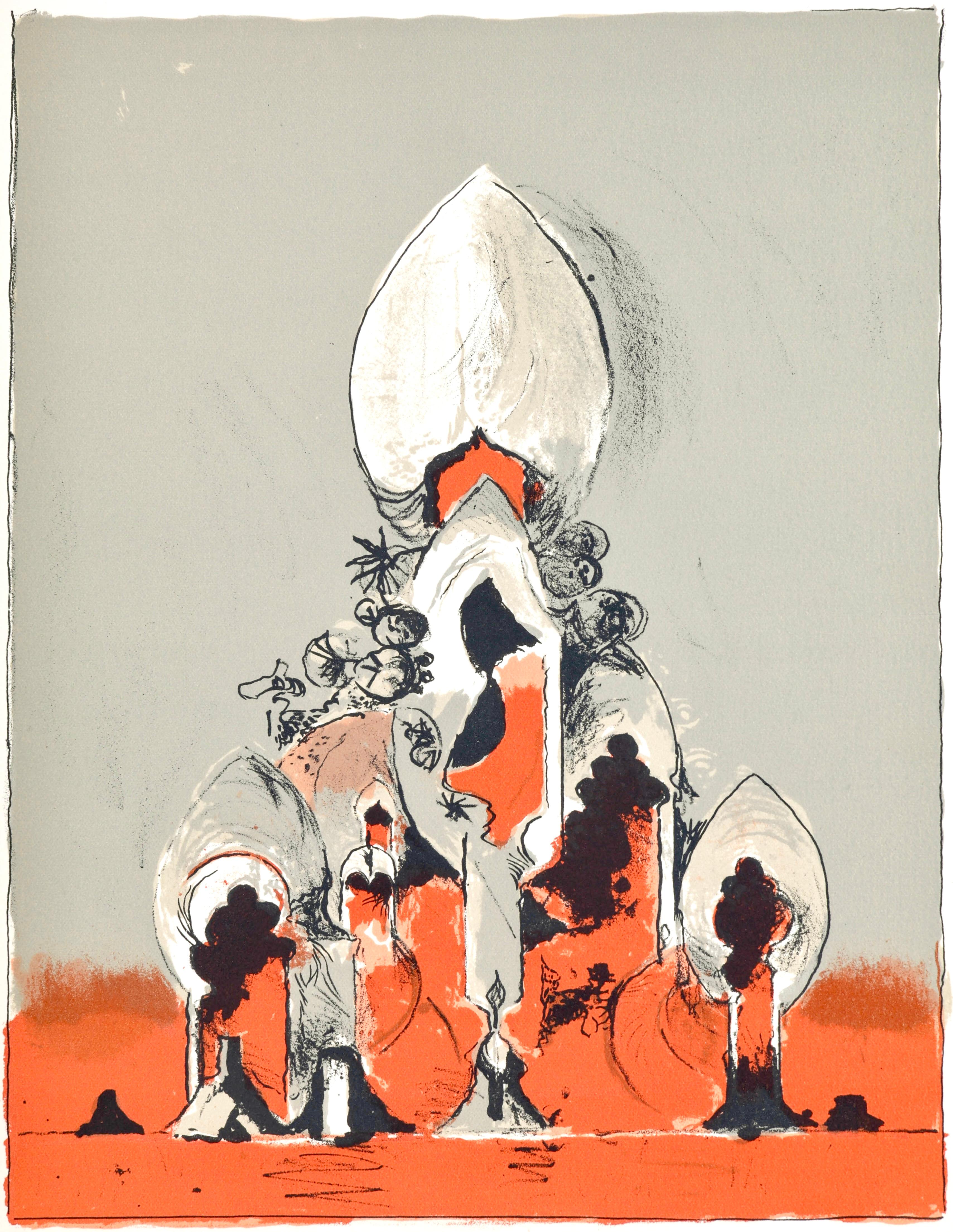 Abstract Print Graham Sutherland - La cathédrale I (Tassi 160), San Lazzaro et ses Amis, XXe siècle
