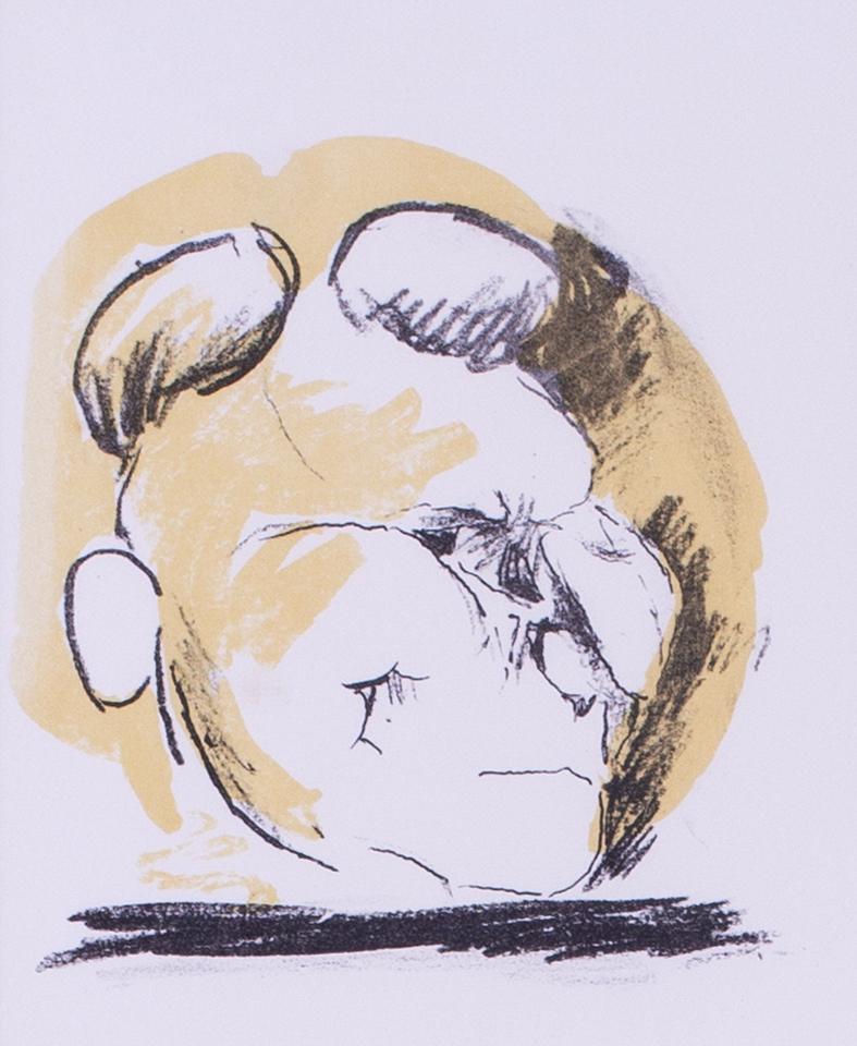 Limited edition colour lithograph by Graham Sutherland 'Sheet of studies, heads' - Abstract Expressionist Print by Graham Vivian Sutherland