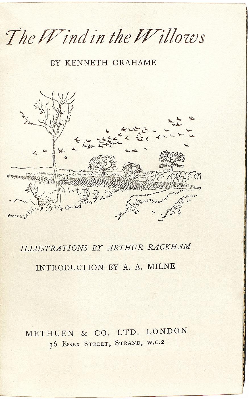 British GRAHAME. The Wind In The Willows. Illustrated by Rackham - IN A FINE BINDING ! For Sale