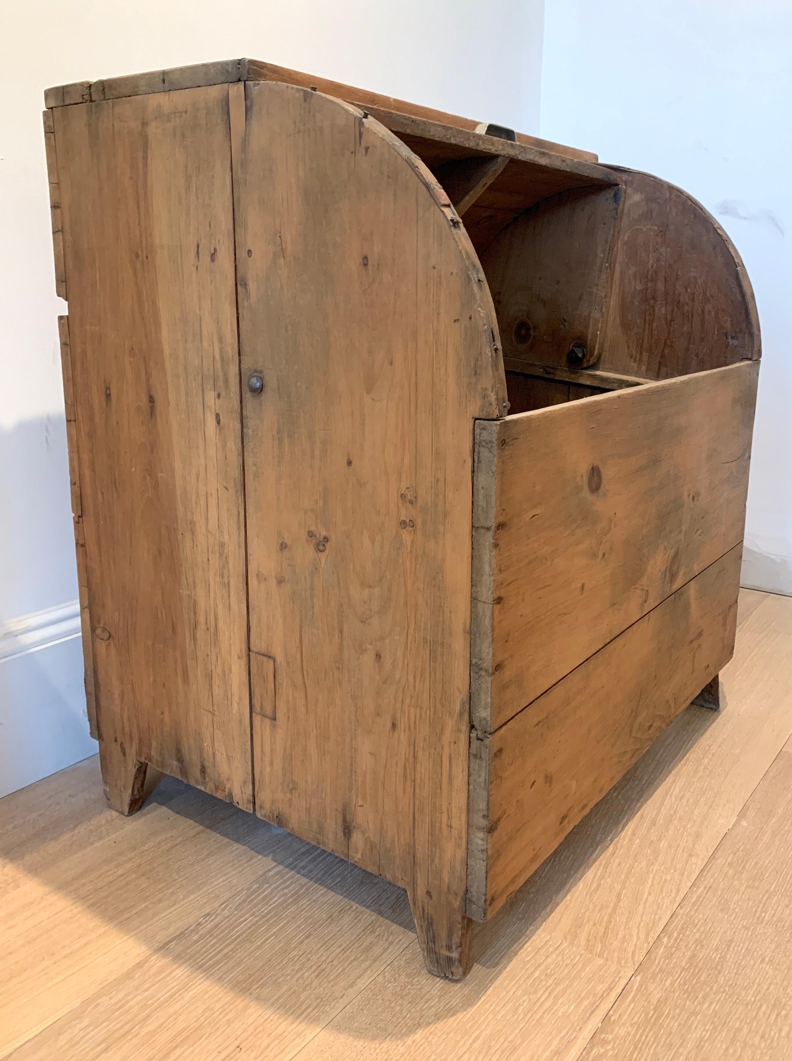 antique wood grain bin