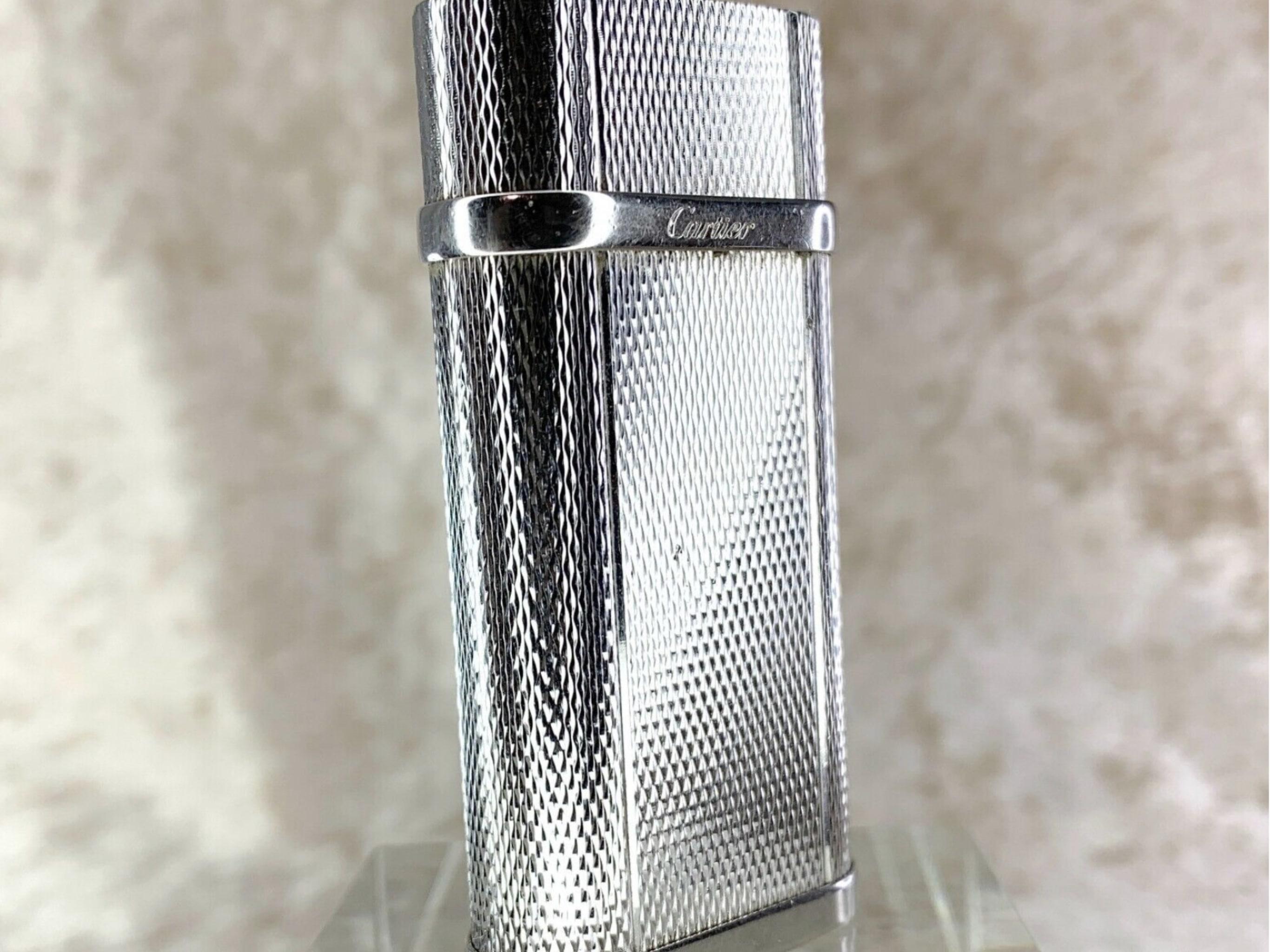 Le Must de Cartier Grain D'orge, Plata Platino Raro Encendedor Vintage 2