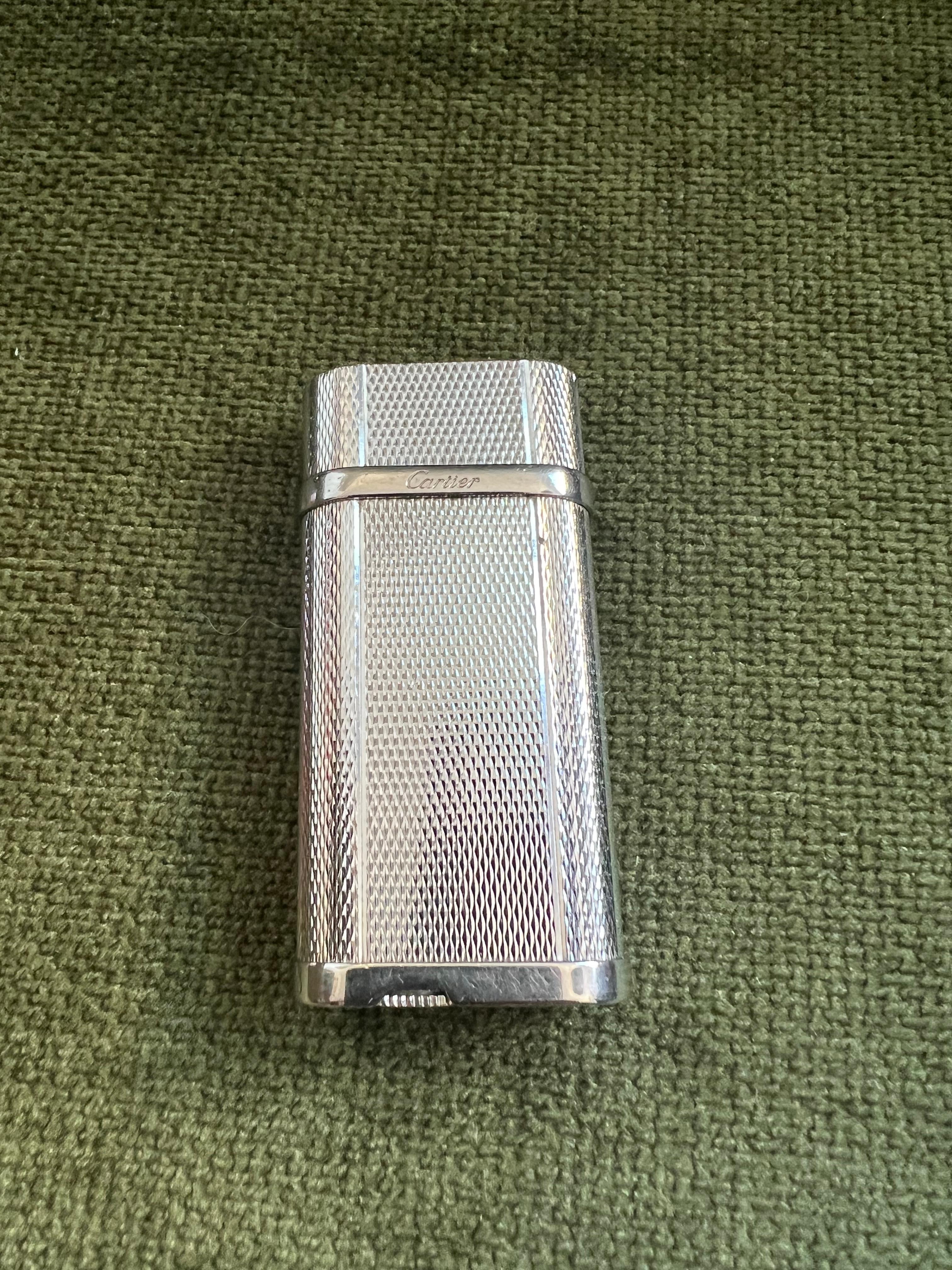 Le Must de Cartier Grain D'orge, Plata Platino Raro Encendedor Vintage 9