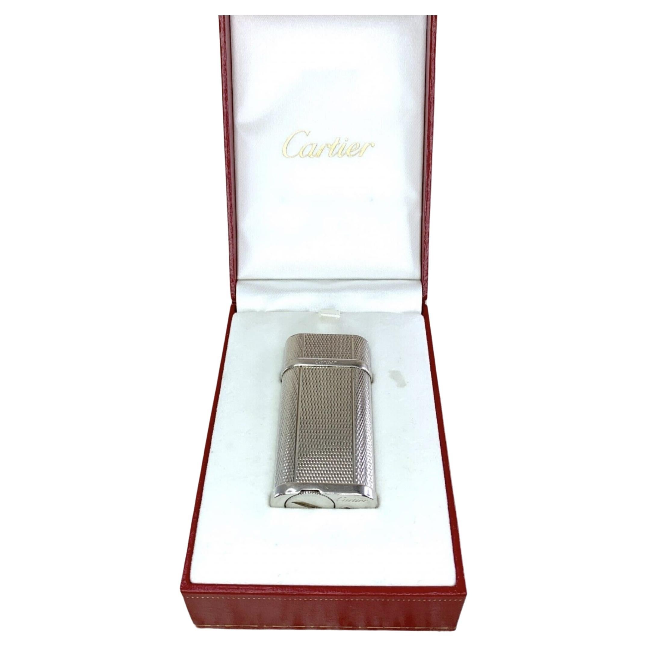 Le Must De Cartier Grain D'orge, Silver Platinum Rare Vintage Lighter For at 1stDibs | cartier lighter vintage, le lighter, cartier lighter
