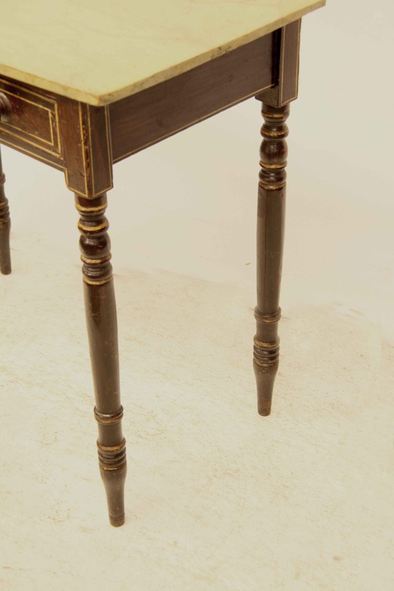 Grain Painted Bow Front Side Table For Sale at 1stDibs