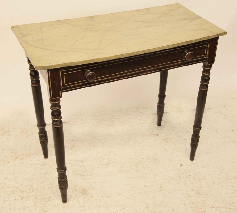 Grain Painted Bow Front Side Table For Sale at 1stDibs