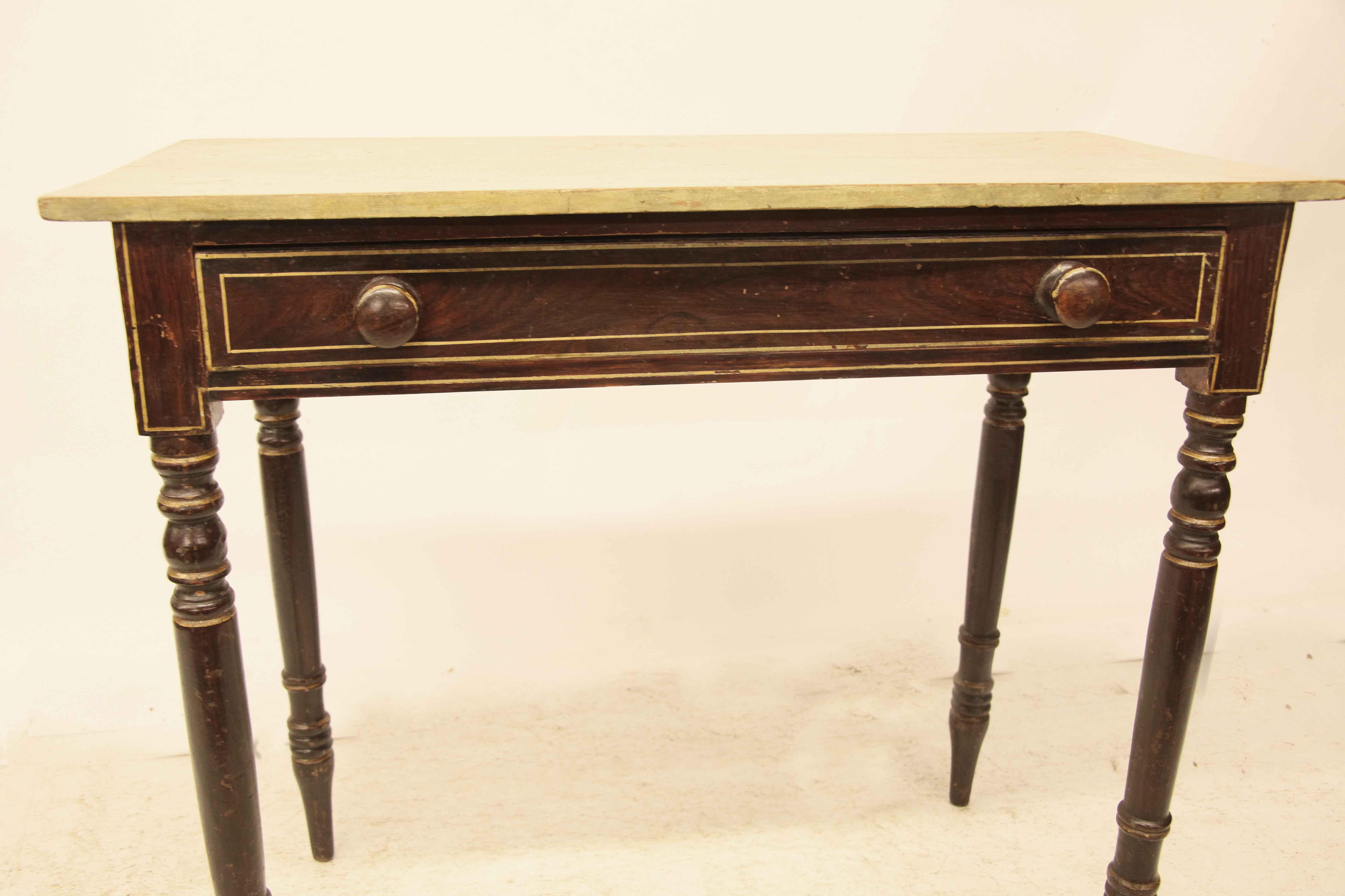 Mid-19th Century Grain Painted Bow Front Side Table For Sale