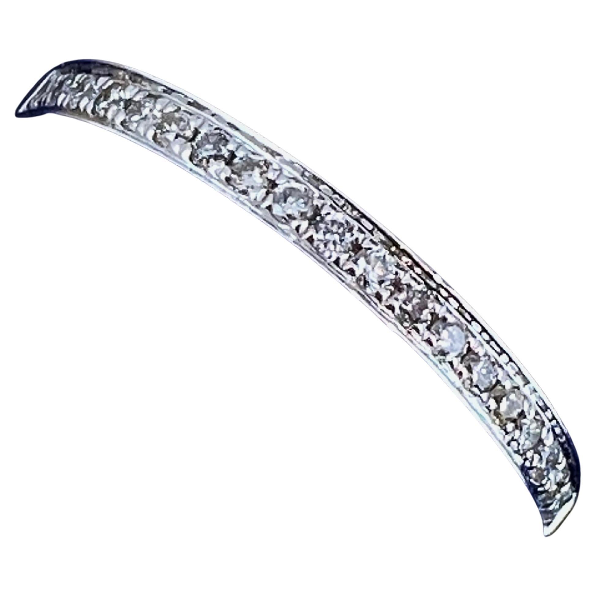 Bracelet demi-éternité en or blanc 18 carats serti de diamants (0,15 ct) G/VS en vente
