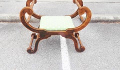 Grained English Regency Style Curule Form Window Seat or Bench